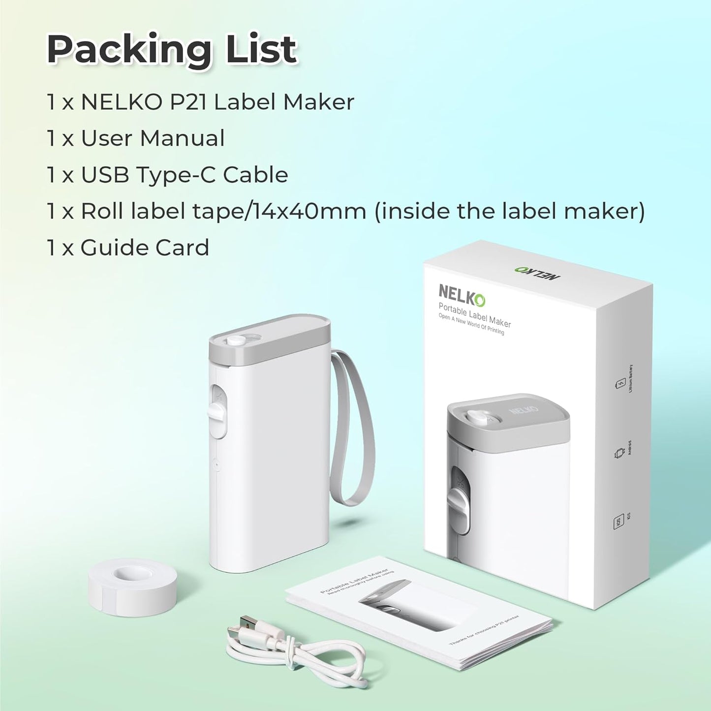 Label Maker Machine with Tape, P21