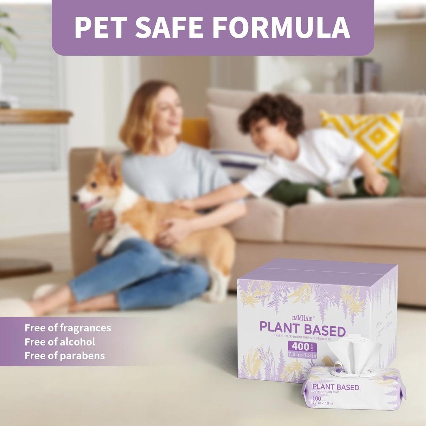 400 PCS Pet Wipes for Paws and Butt