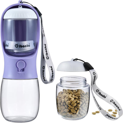 Dog Water Bottle with Food Container