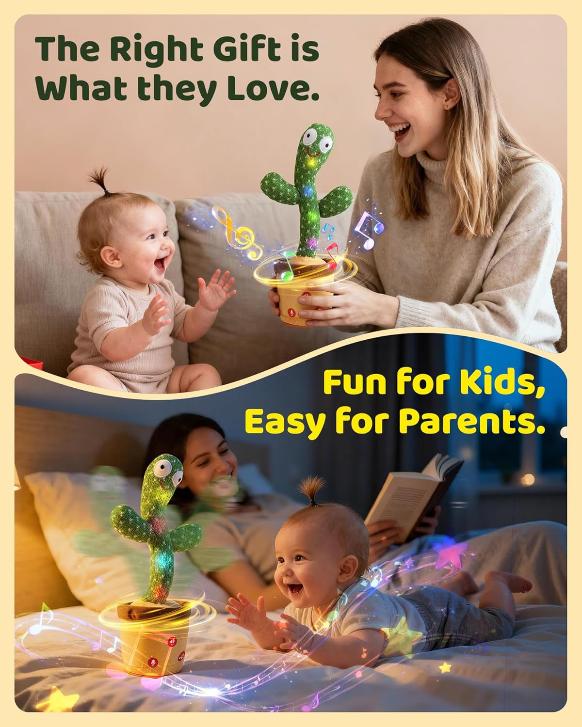 Dancing Talking Cactus Baby Toys 0-18