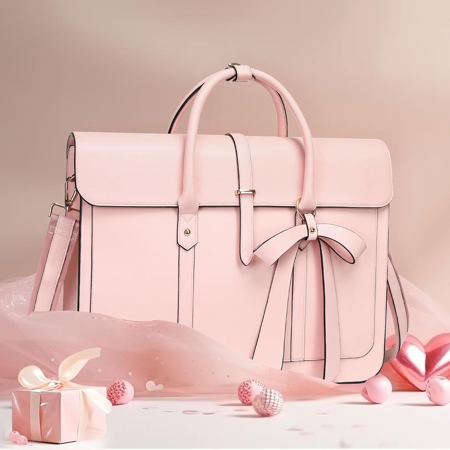 Laptop Bag for Women, 15-15.6 Inch PU 