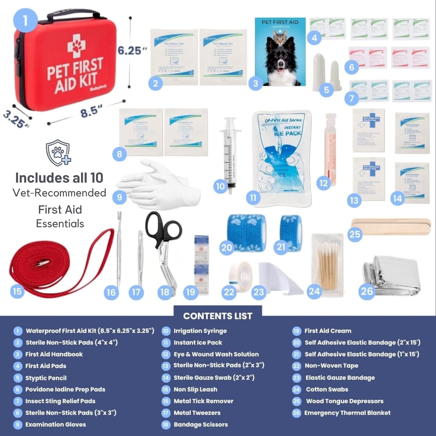 Dog First Aid Kit Vet Approved Emergency