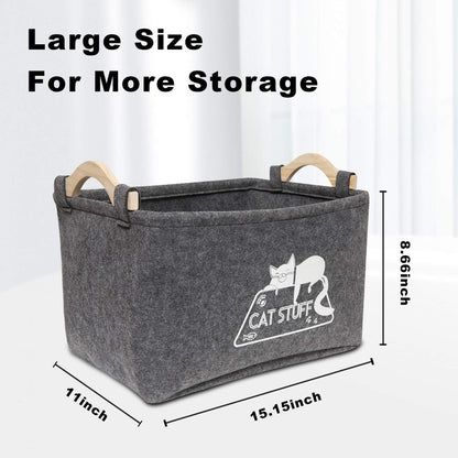 Cat Toy Box, Cat Toy Storage Basket