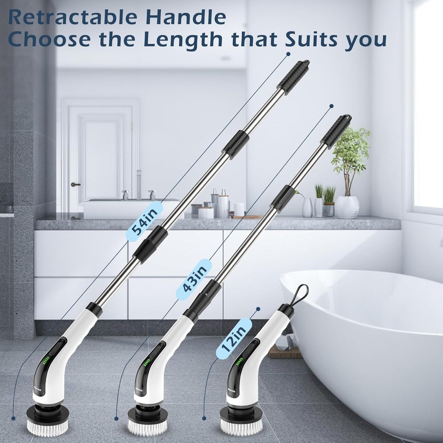 Electric Spin Scrubber,Cordless Cleaning