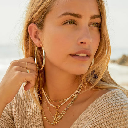 5Mm Wide Gold Hoop Earrings for Women