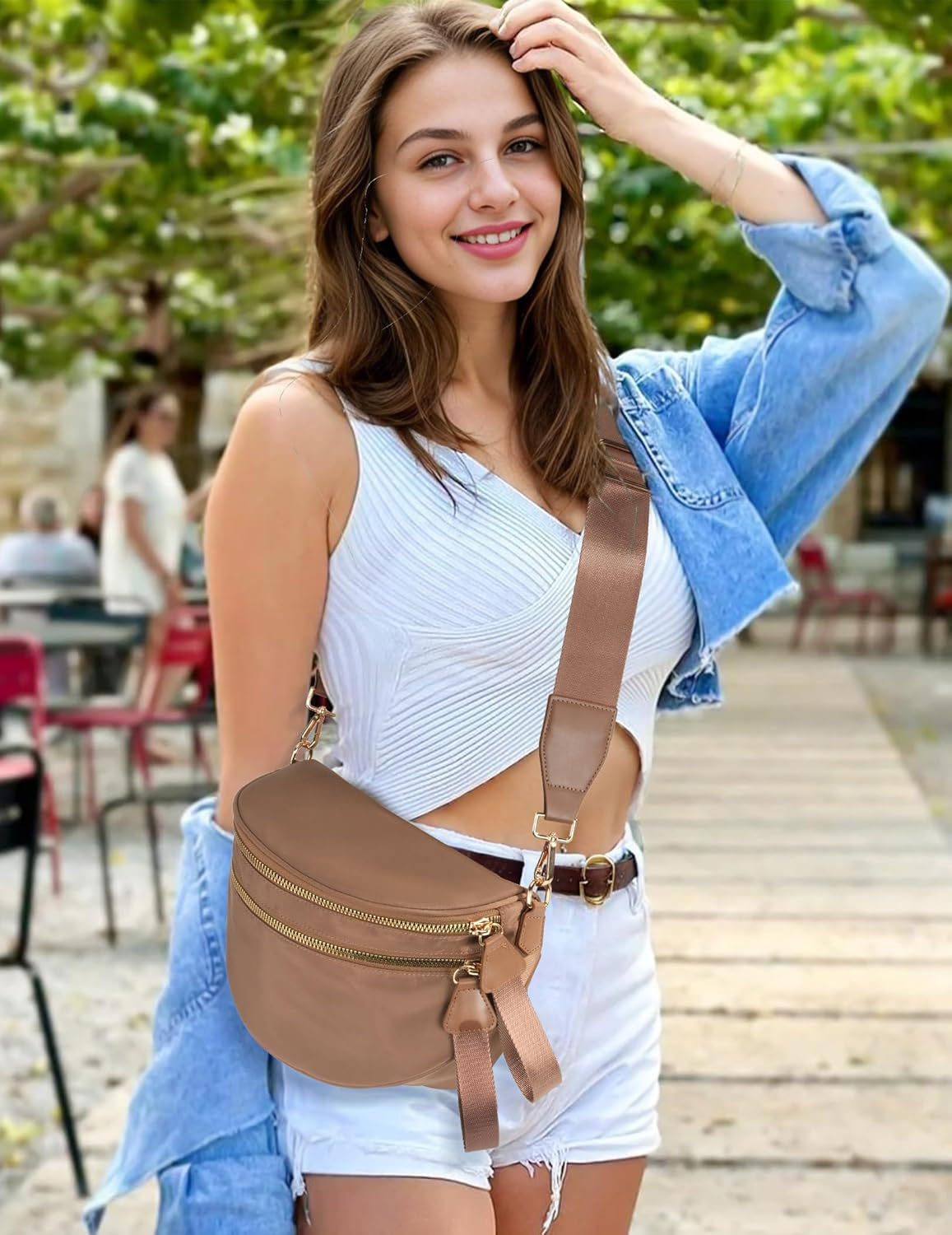 Spacious Nylon Crossbody Bag Bum Bag 