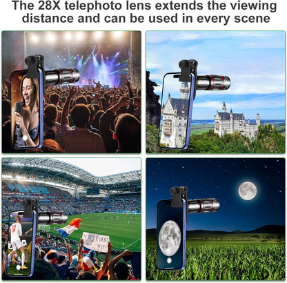 Phone Camera Lens Kit 28X Telephoto Lens