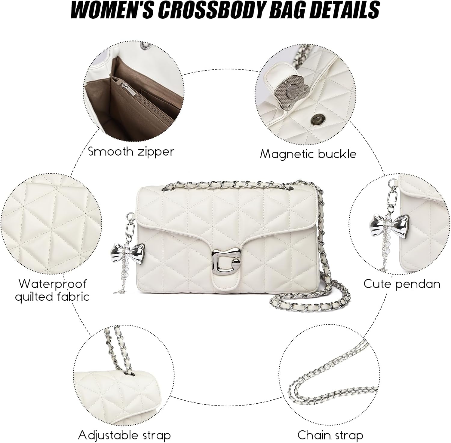 Quilted Crossbody Bags for Women 