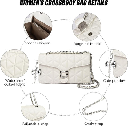 Quilted Crossbody Bags for Women 