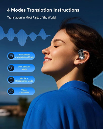 AI Translation Earbuds,Real-Time Two-Way