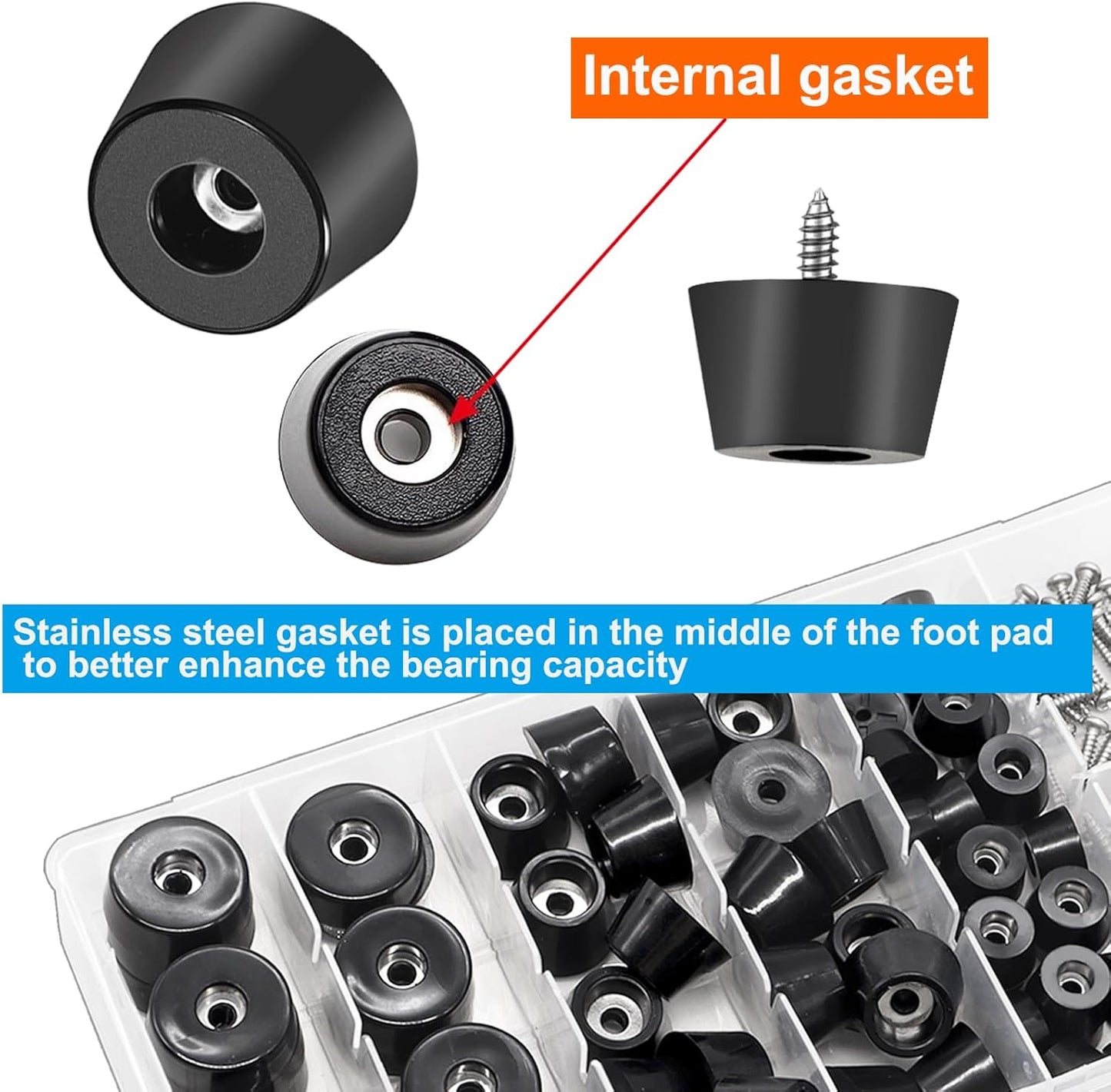124Pcs Rubber Feet for Cutting Board