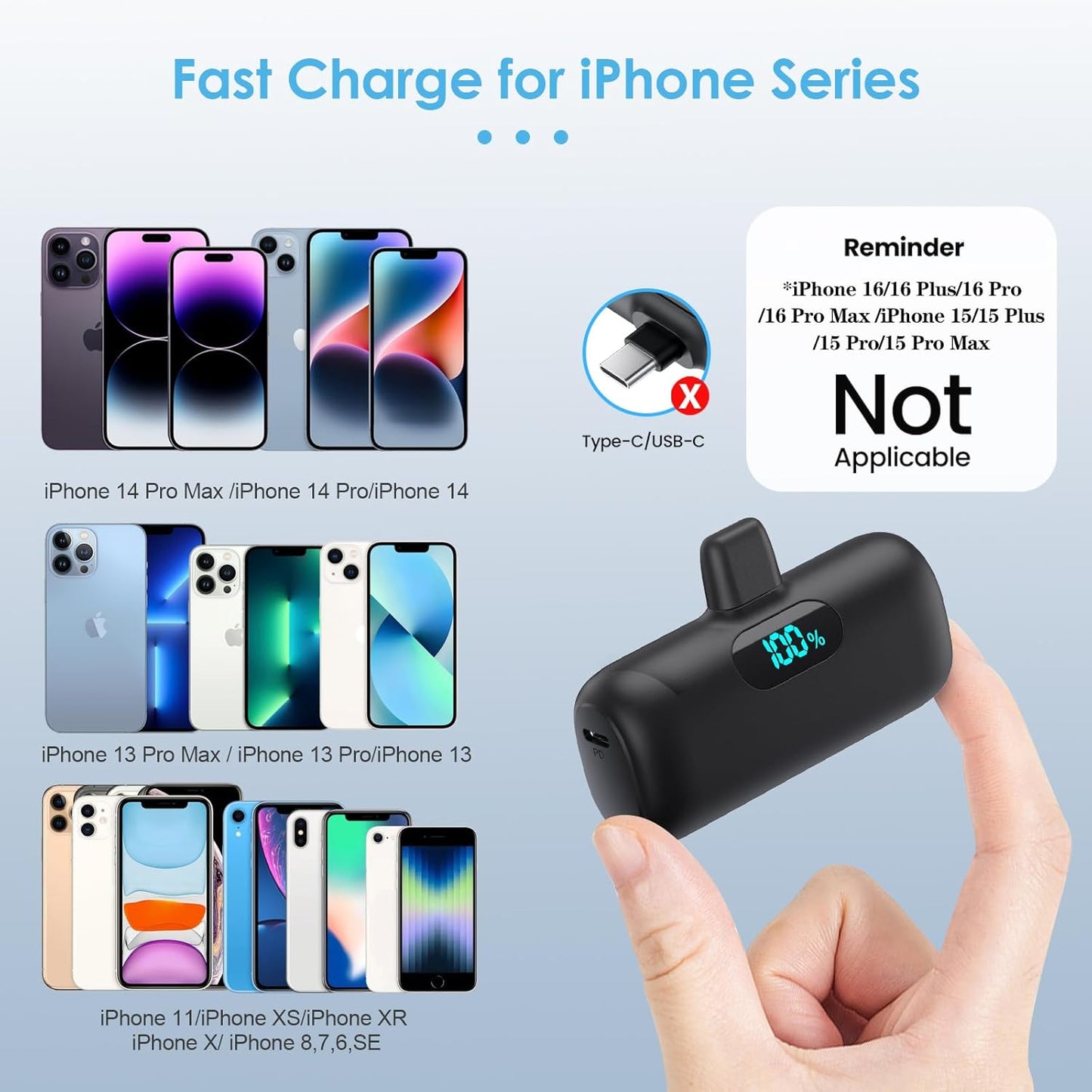Mini Portable Charger for Iphone 14/13