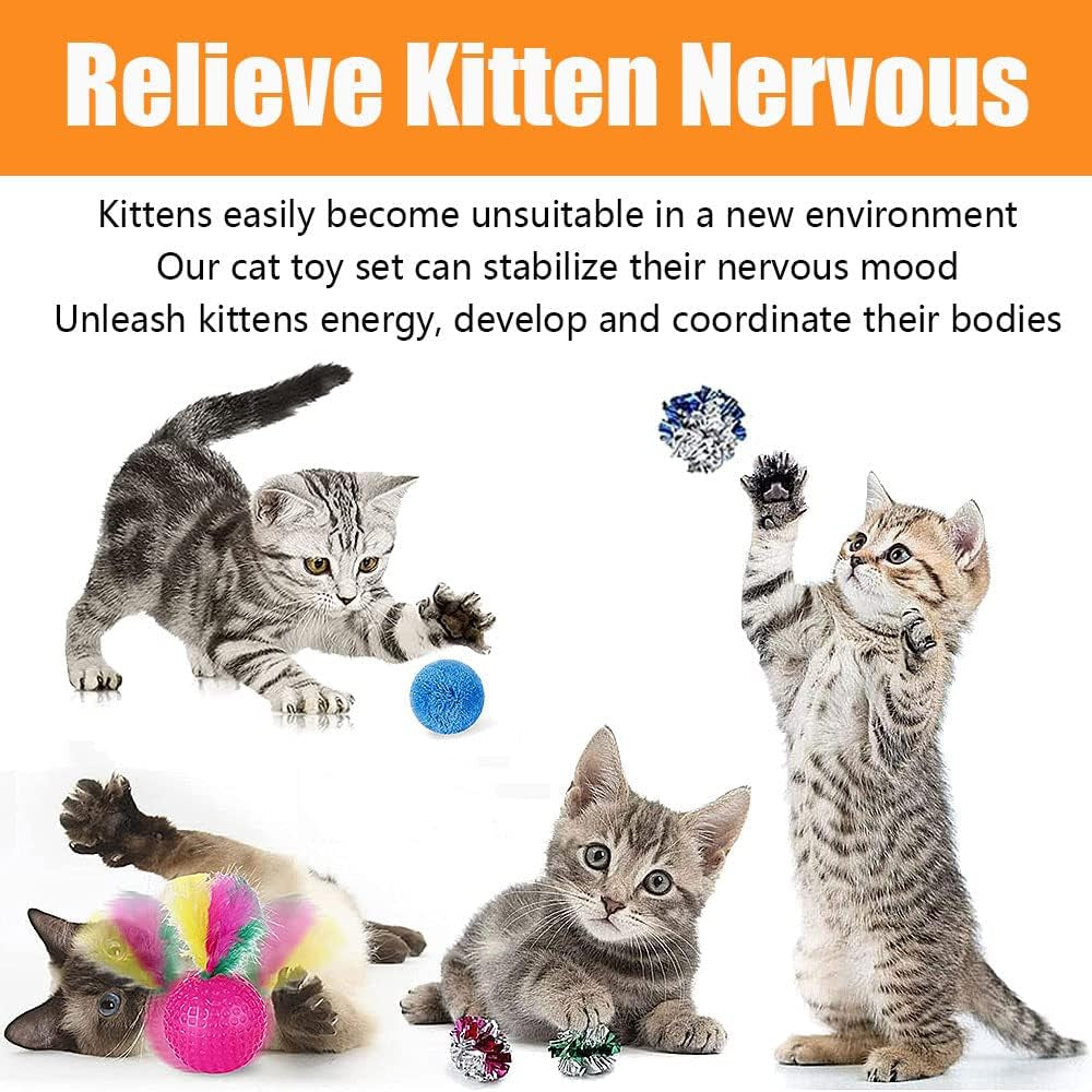 21 Pcs Cat Toys for Indoor Cats Collapsible