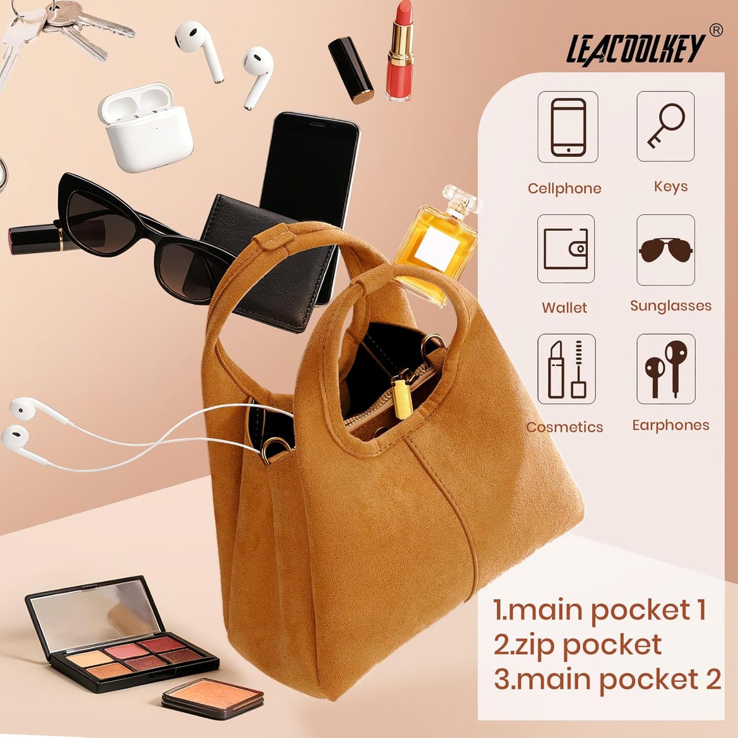 Women'S Suede Bag Small Top Handle 