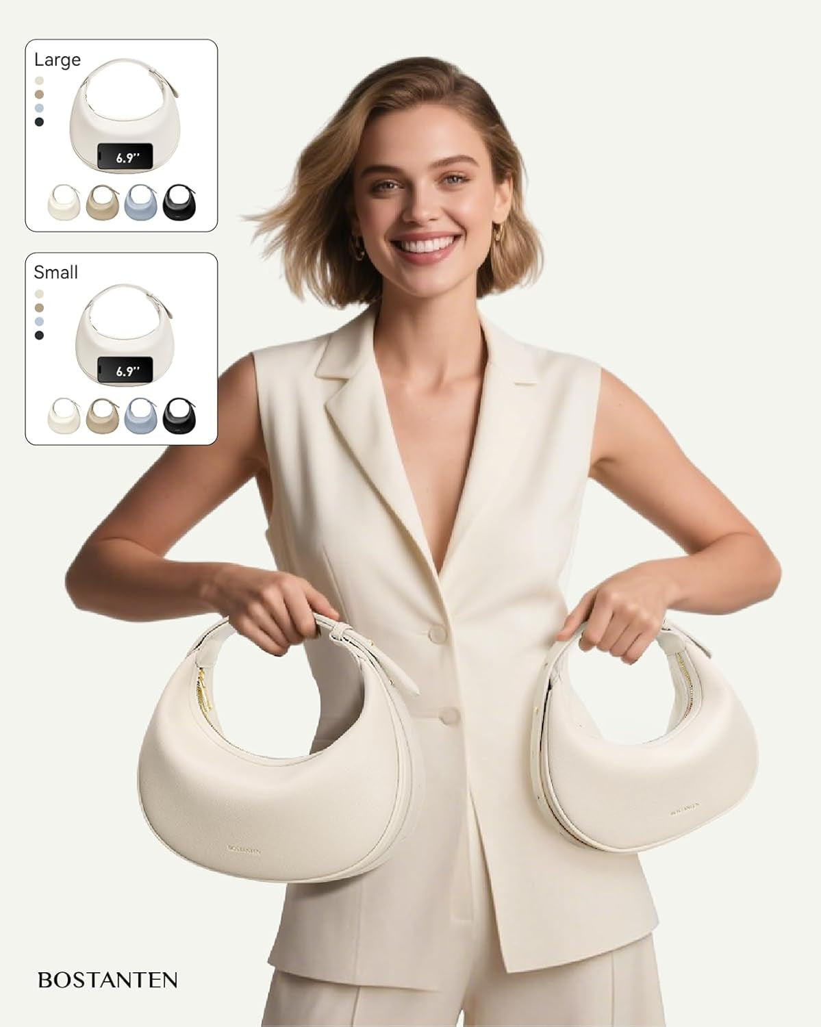 Crescent Shoulder Bag Vegan Leather 