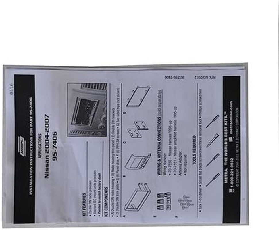 Electronics 95-7406 Double DIN 