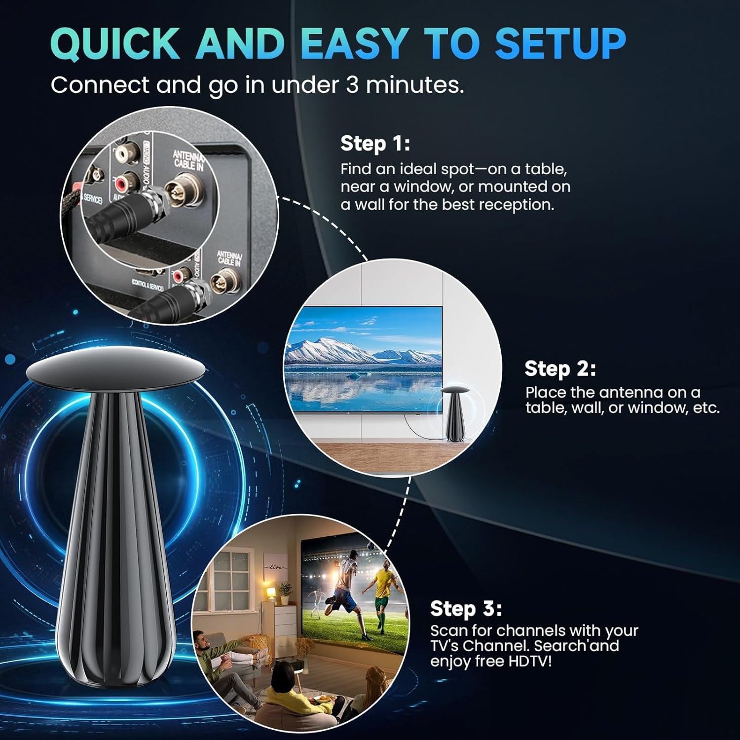 3600+ Miles Range TV Antenna Indoor 2026