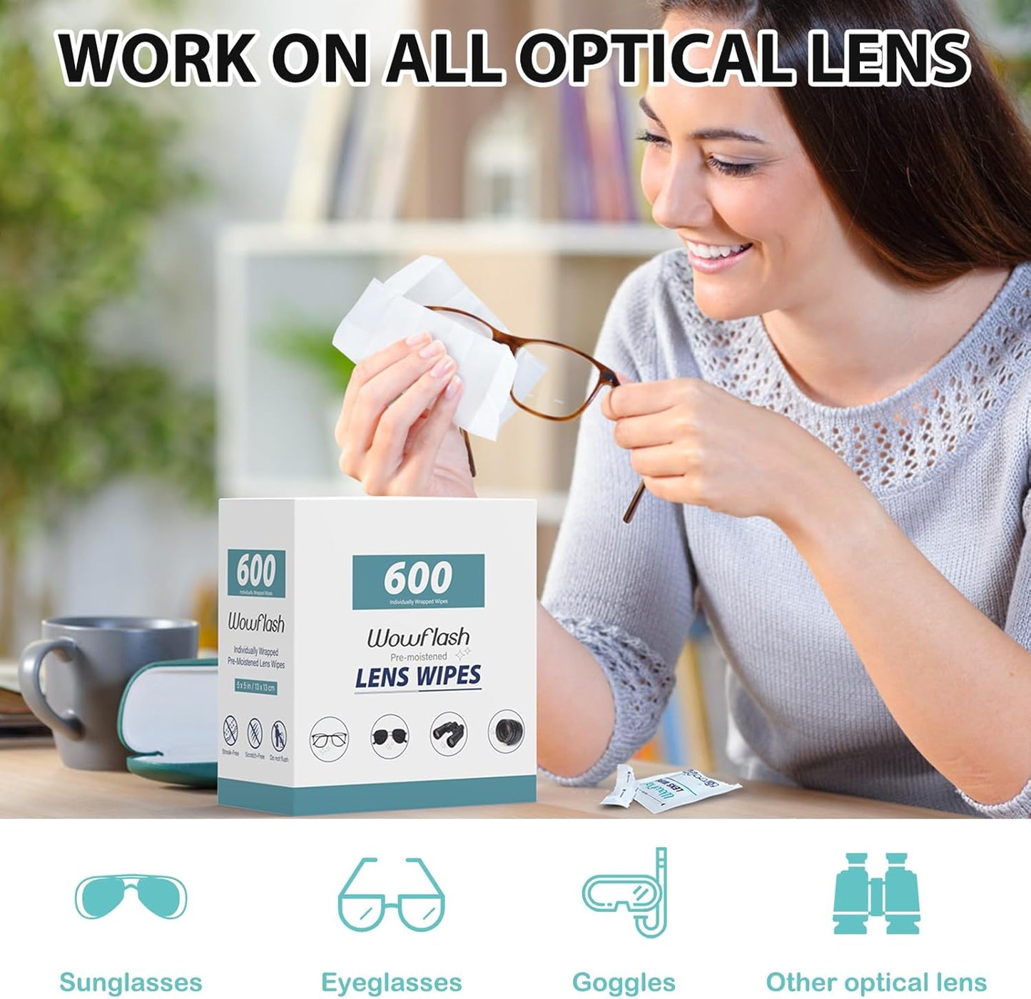600 Count Lens Wipes for Eyeglasses