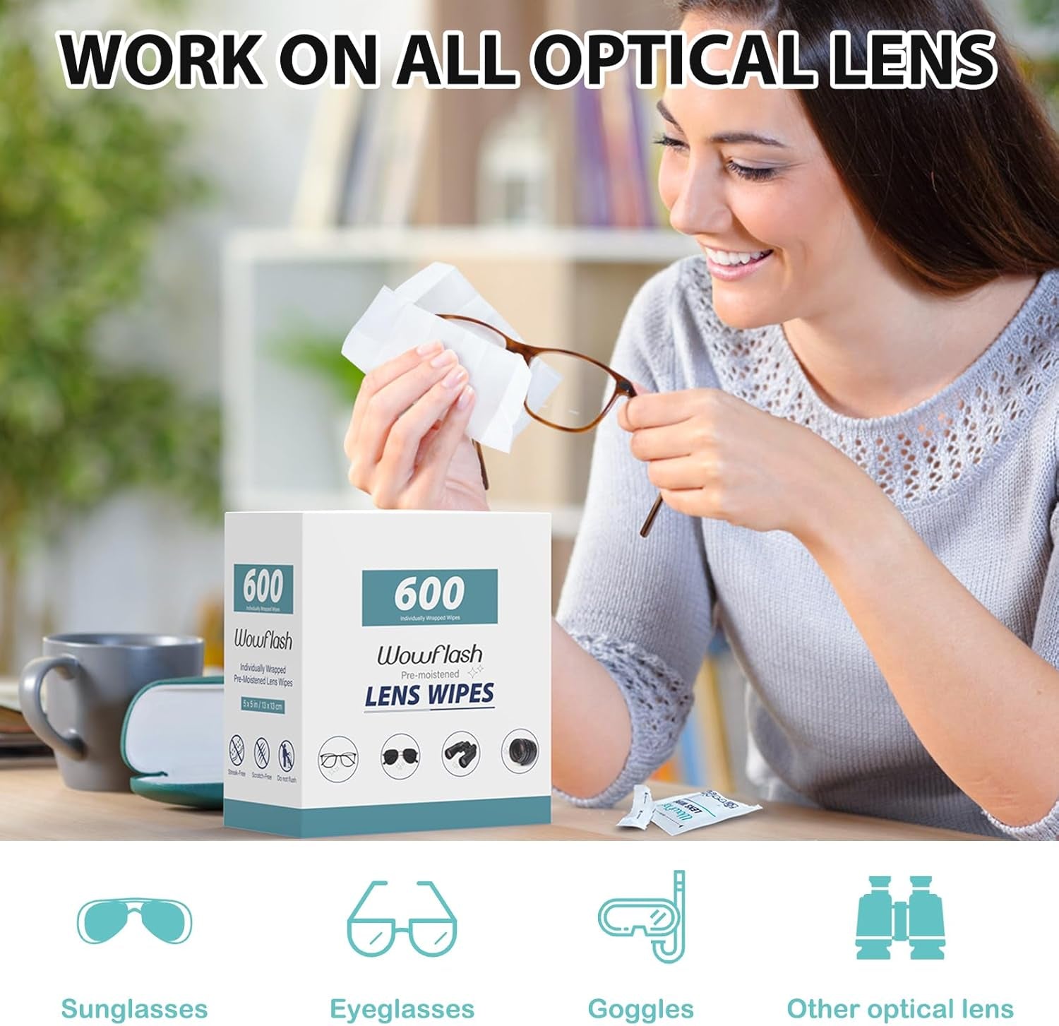 600 Count Lens Wipes for Eyeglasses