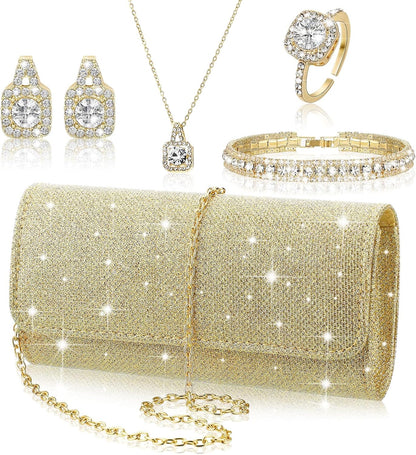 5 Pcs Rhinestone Jewelry Set for Women