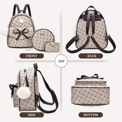 Girls Bowknot 3-Pieces Fahsion Leather 