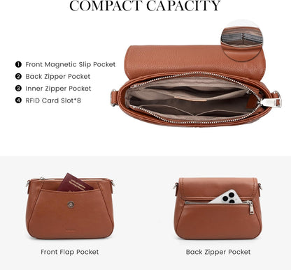 Genuine Leather Saddle Crossbody Bags 