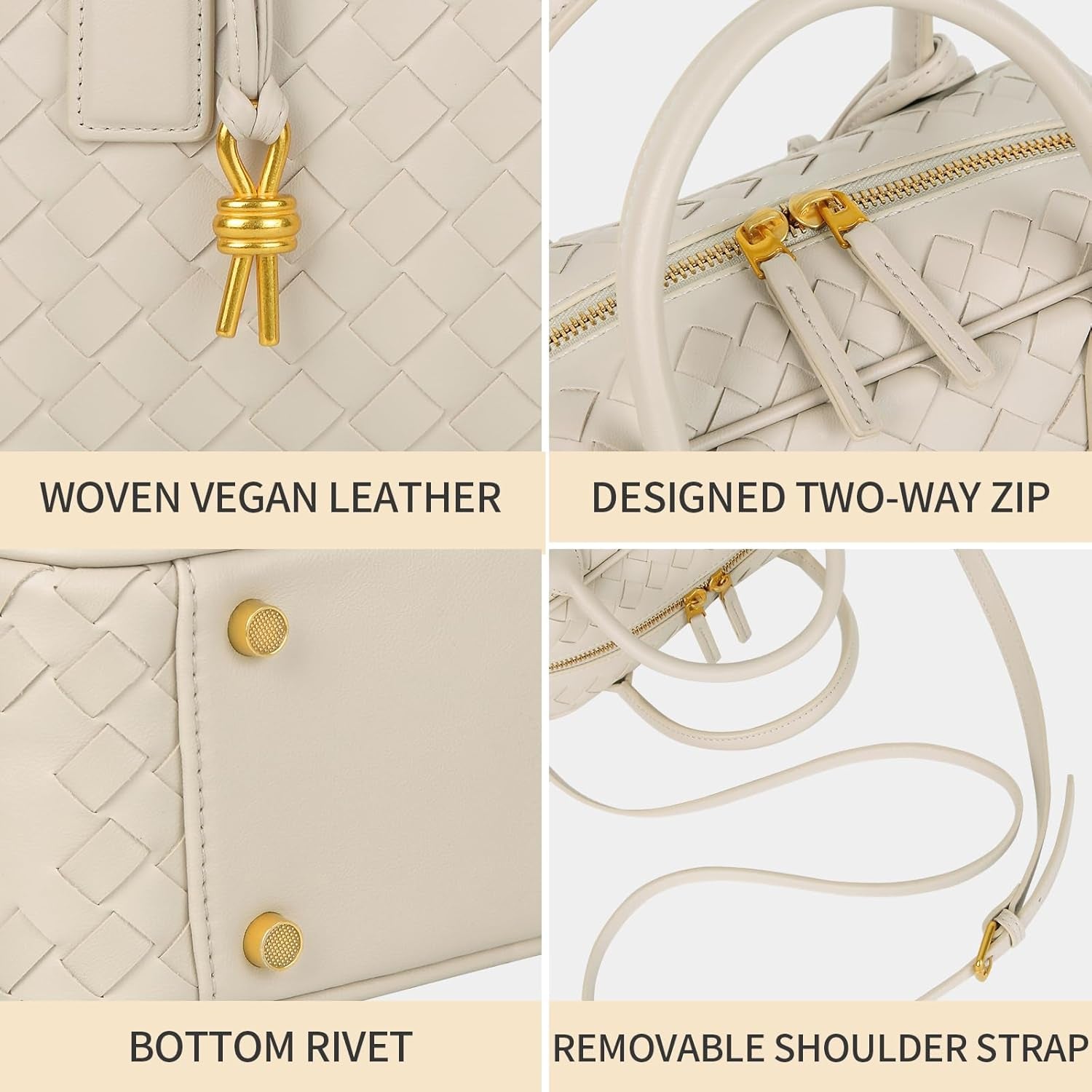 Women'S Handmade Woven Top-Handle Bag