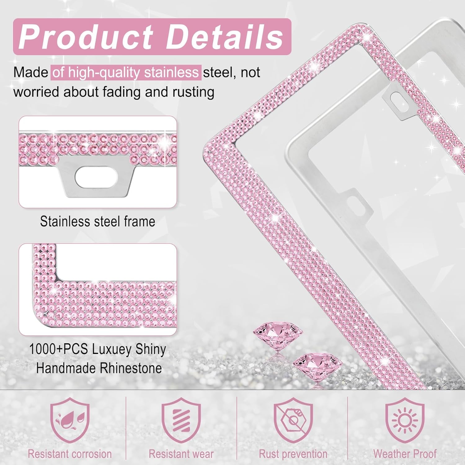 Bling License Plate Frame for Women