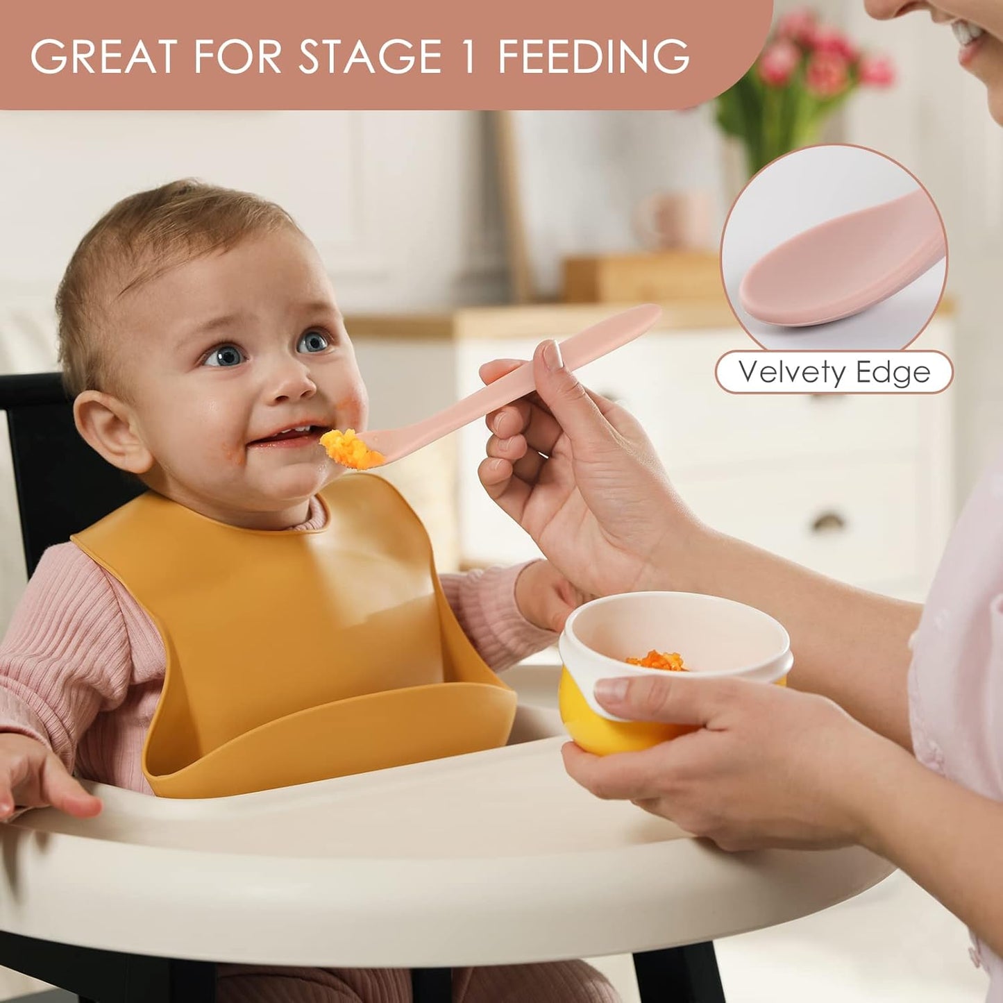 6-Piece Silicone Baby Feeding Spoons
