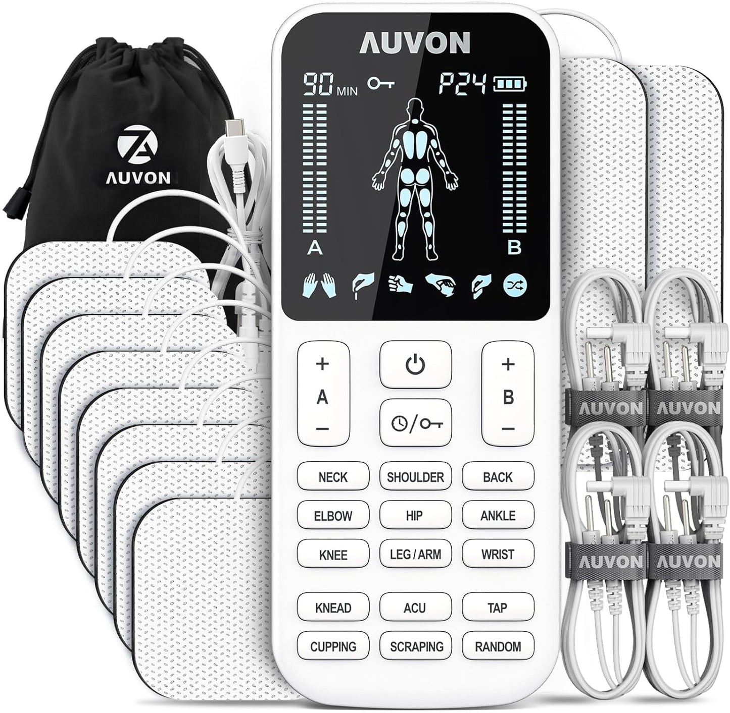 4 Outputs TENS Unit Muscle Stimulator 
