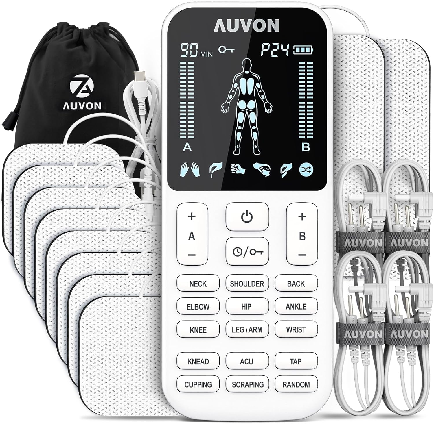 4 Outputs TENS Unit Muscle Stimulator 