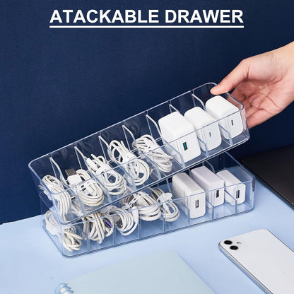 2 Pcs Cable Organizer with 20 Wire Ties
