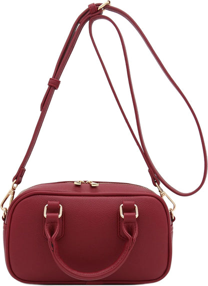 Mini PU Leather Satchel Purse Top Handle
