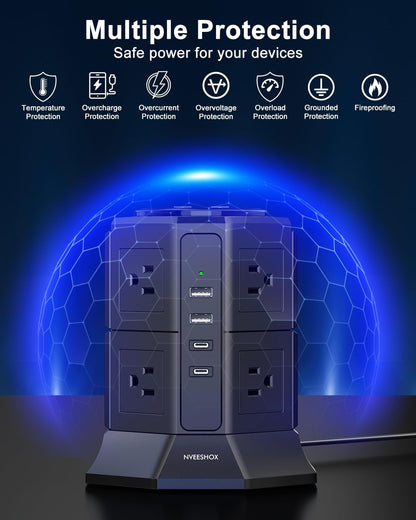 Surge Protector Power Strip Tower