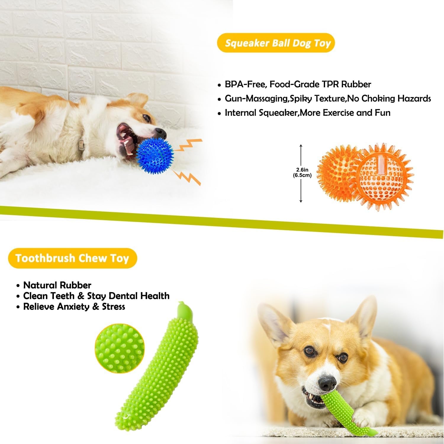 Dog Toys 25 Pack for Fun,Teeth Cleaning