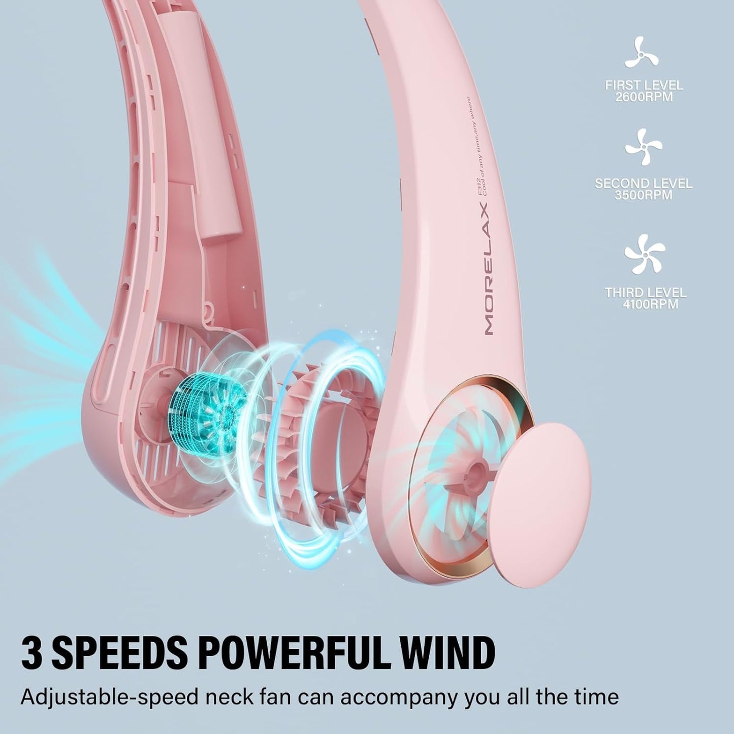 Neck Fan, USB Rechargeable Personal Fan
