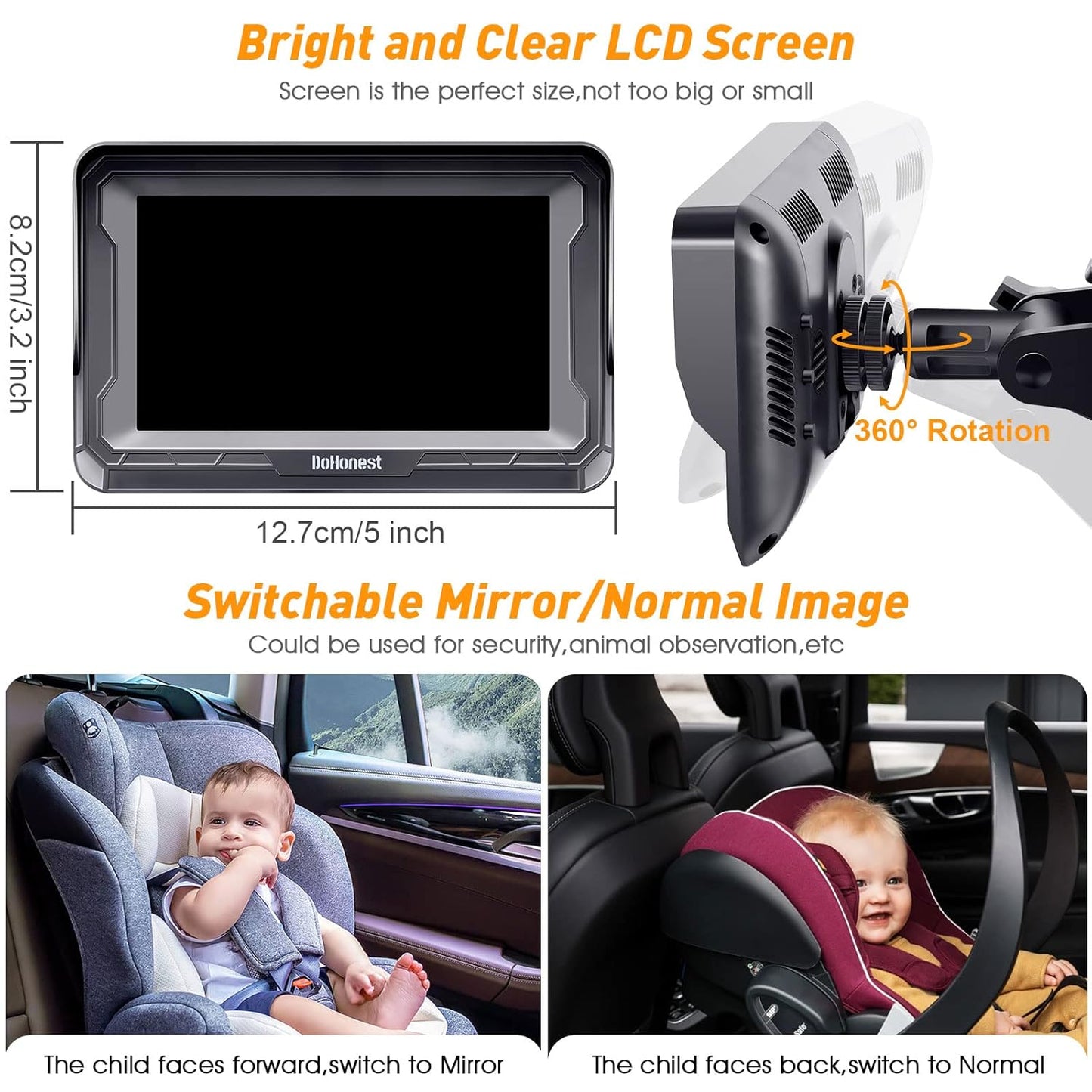 Baby Car Camera HD 1080P - Rear-Facing