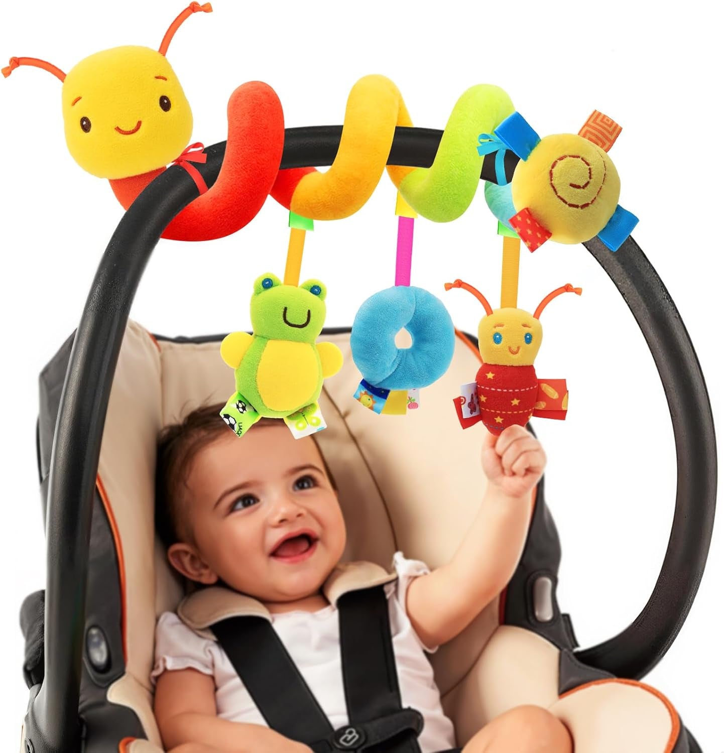 Spiral Car Seat Toys - Baby Sensory Soft