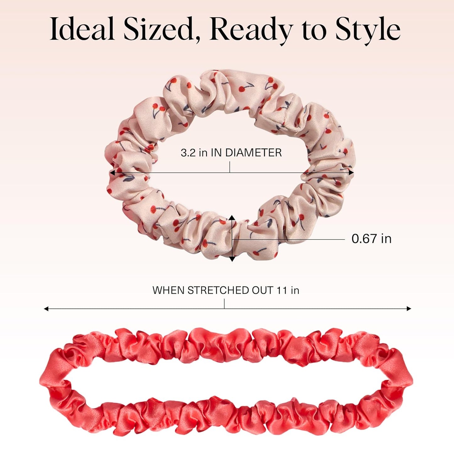 Ultra-Petite Satin Scrunchies for Women 