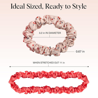 Ultra-Petite Satin Scrunchies for Women 