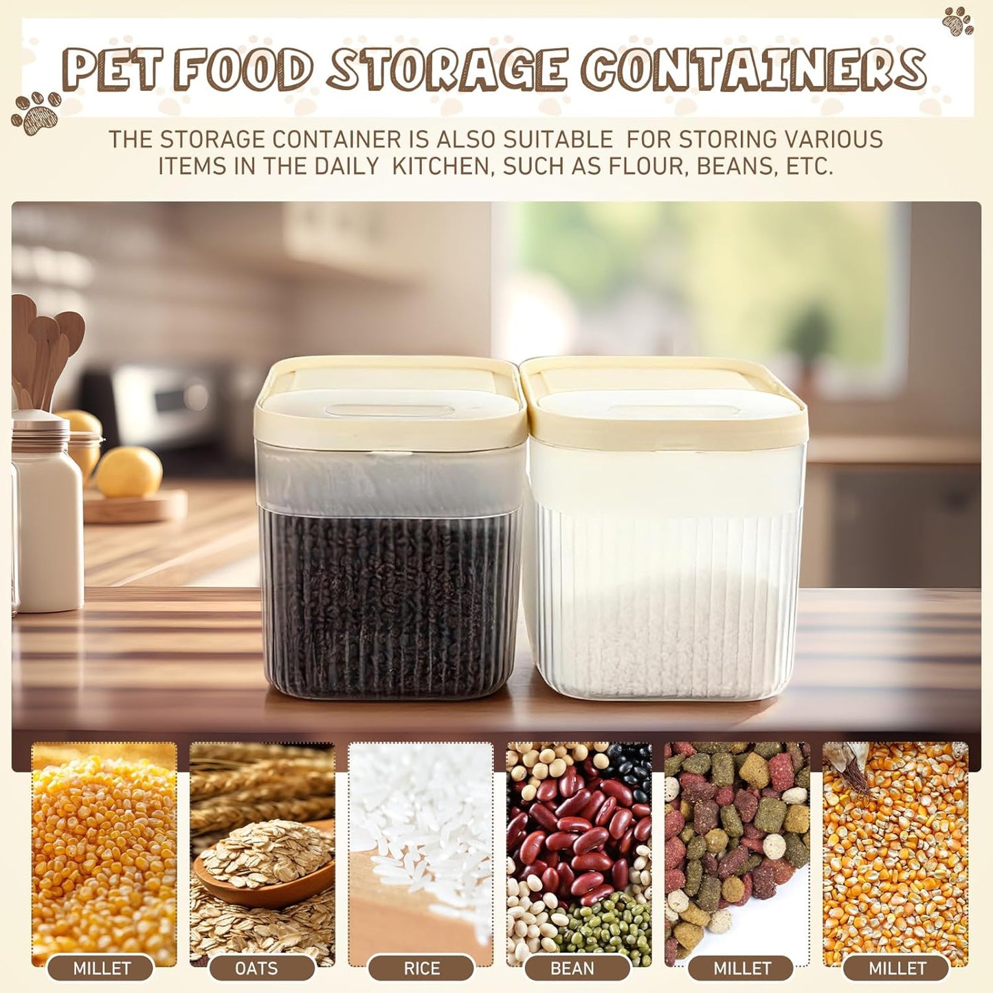 2 Pack Airtight Dog Food Storage 
