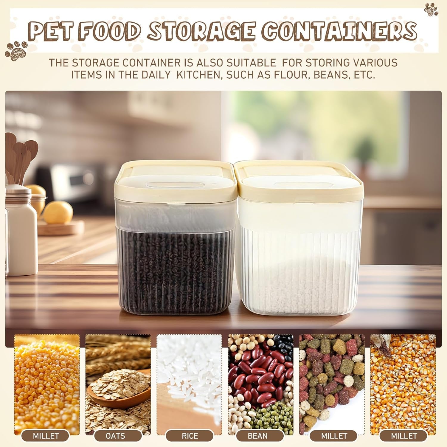 2 Pack Airtight Dog Food Storage 