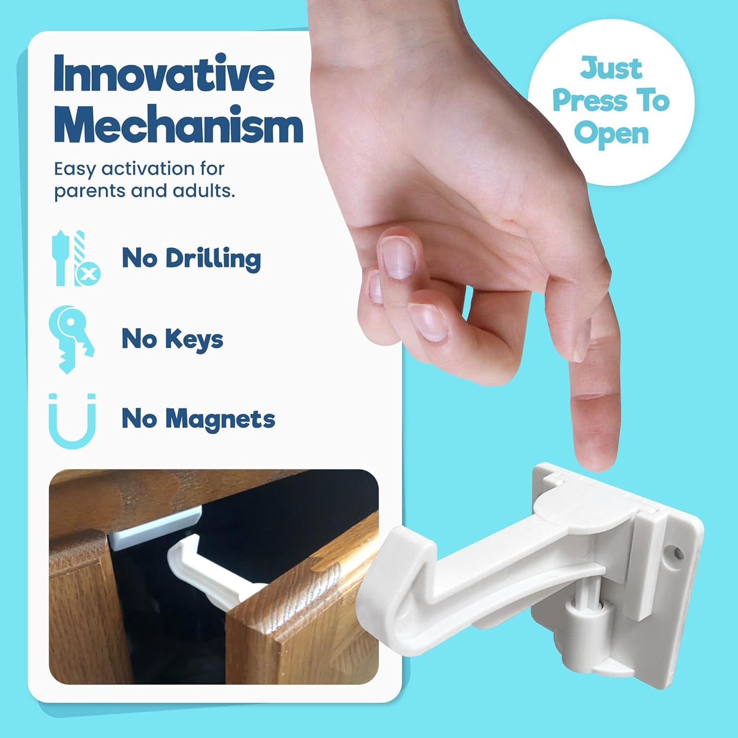 Upgraded Invisible Baby Proofing Cabinet