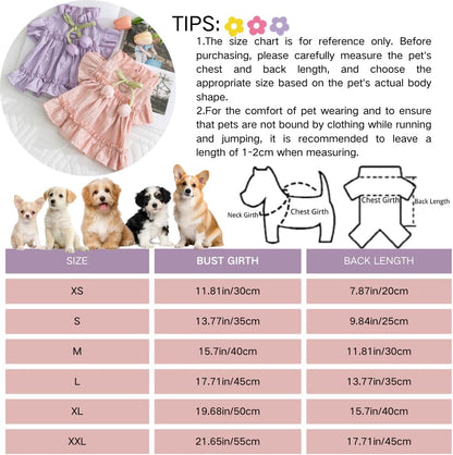 Adorable Ruffles Dog Dress with Bow Cute