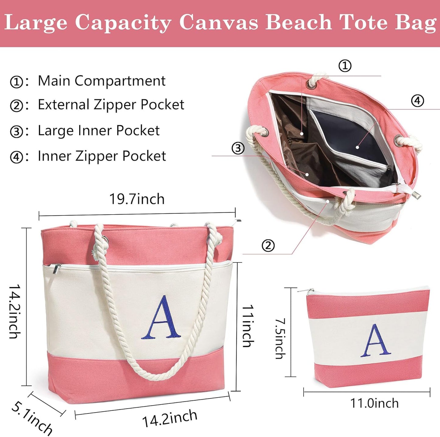Beach Bags for Women Travel Canvas Beach