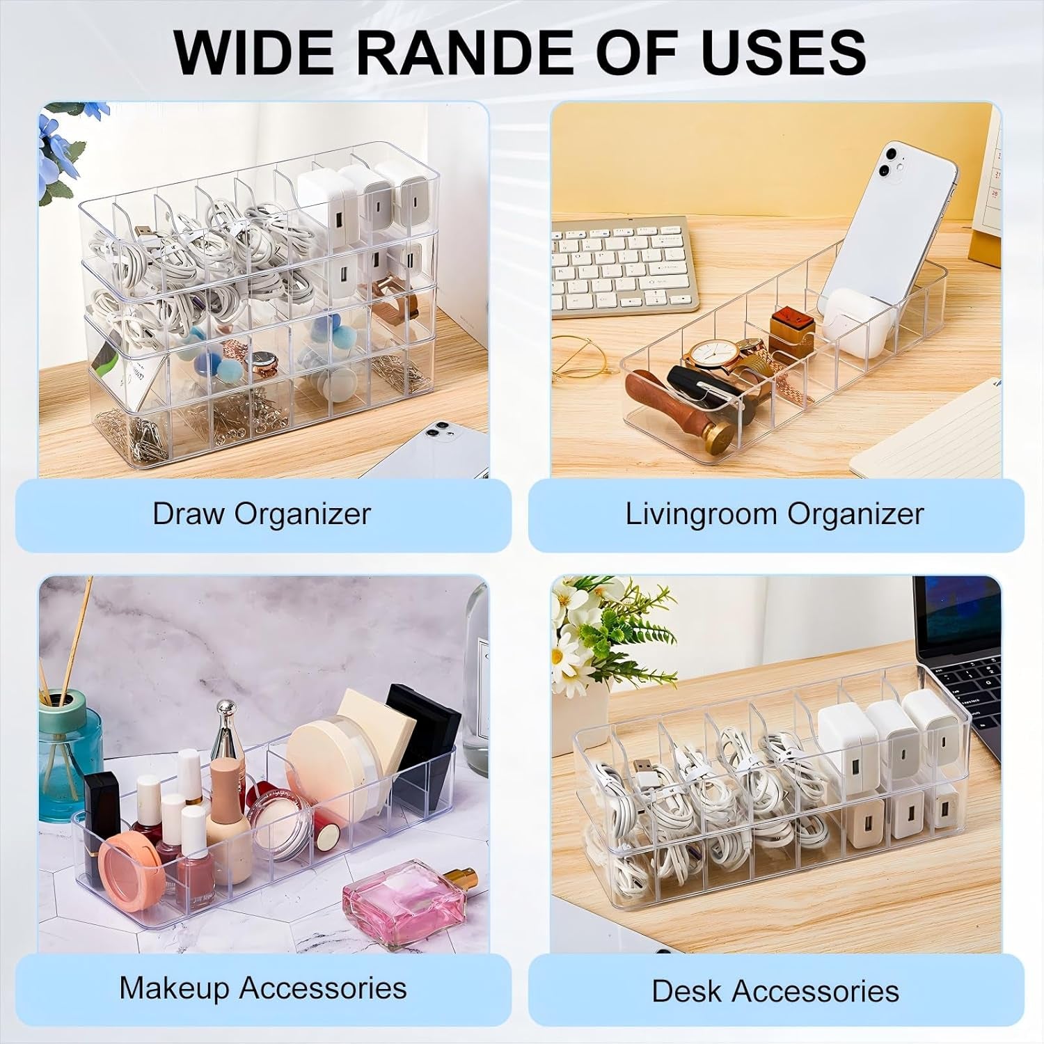 2 Pcs Cable Organizer with 20 Wire Ties