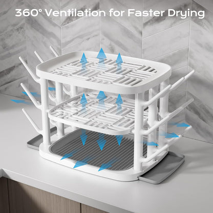 Baby Bottle Drying Rack,3-Tier Large