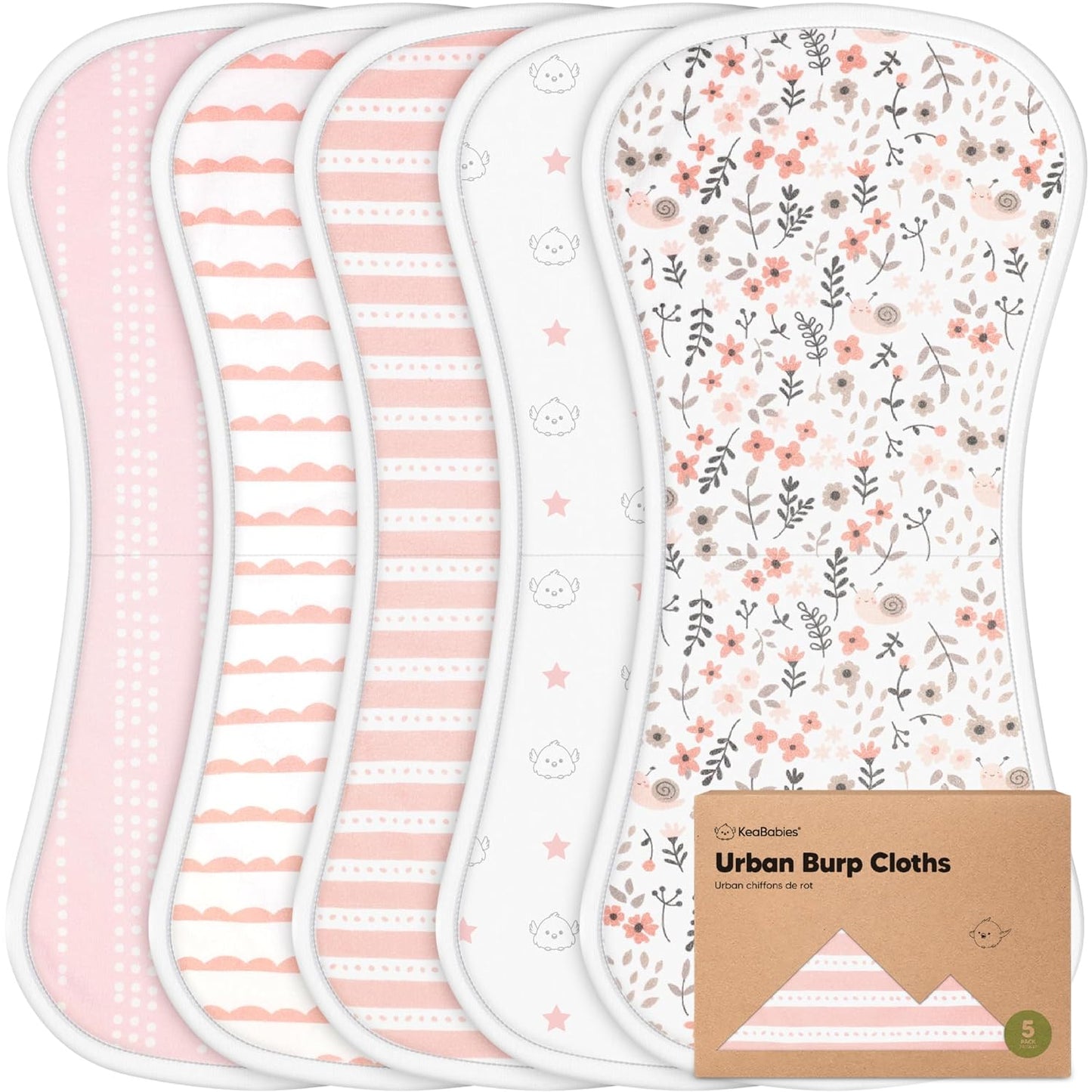 Organic Burp Cloths Baby Boy Girl 5-Pack