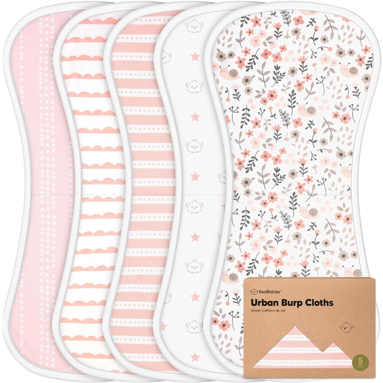 Organic Burp Cloths Baby Boy Girl 5-Pack