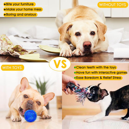 Dog Toys 25 Pack for Fun,Teeth Cleaning